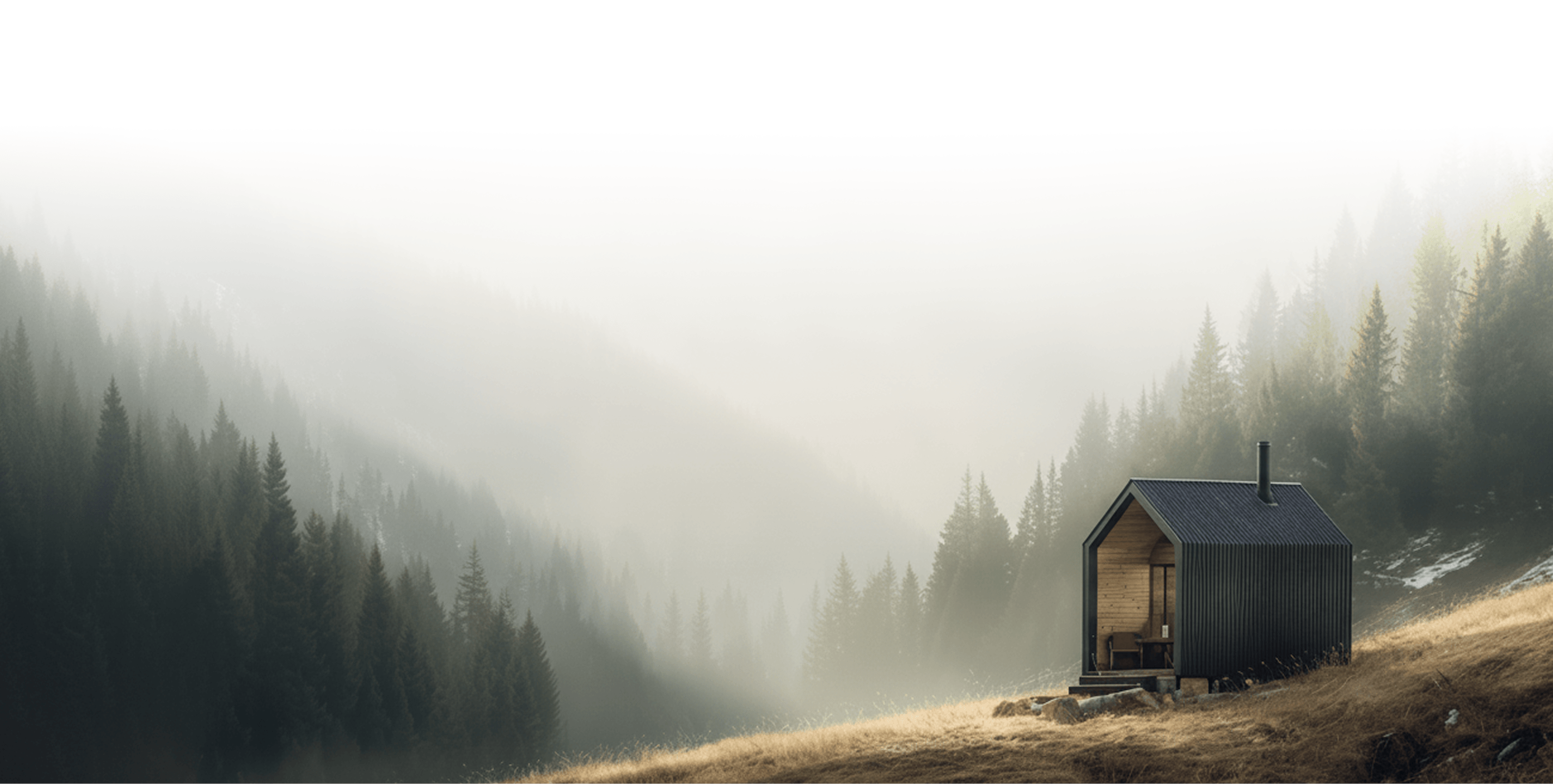 Misty forest landscape